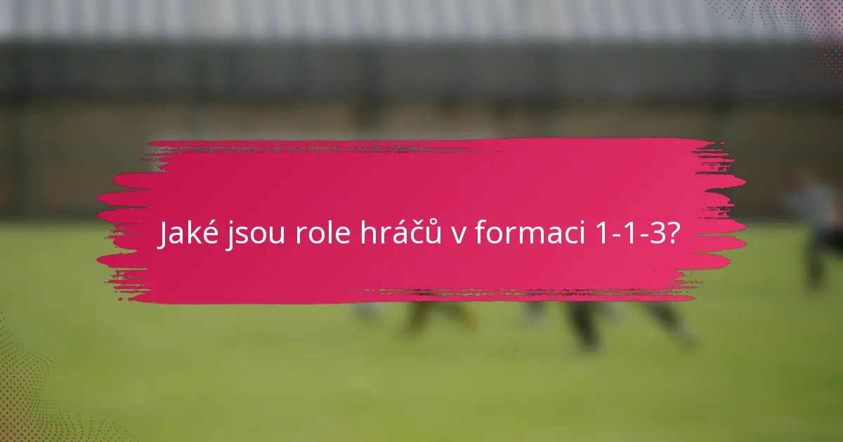 Jaké jsou role hráčů v formaci 1-1-3?