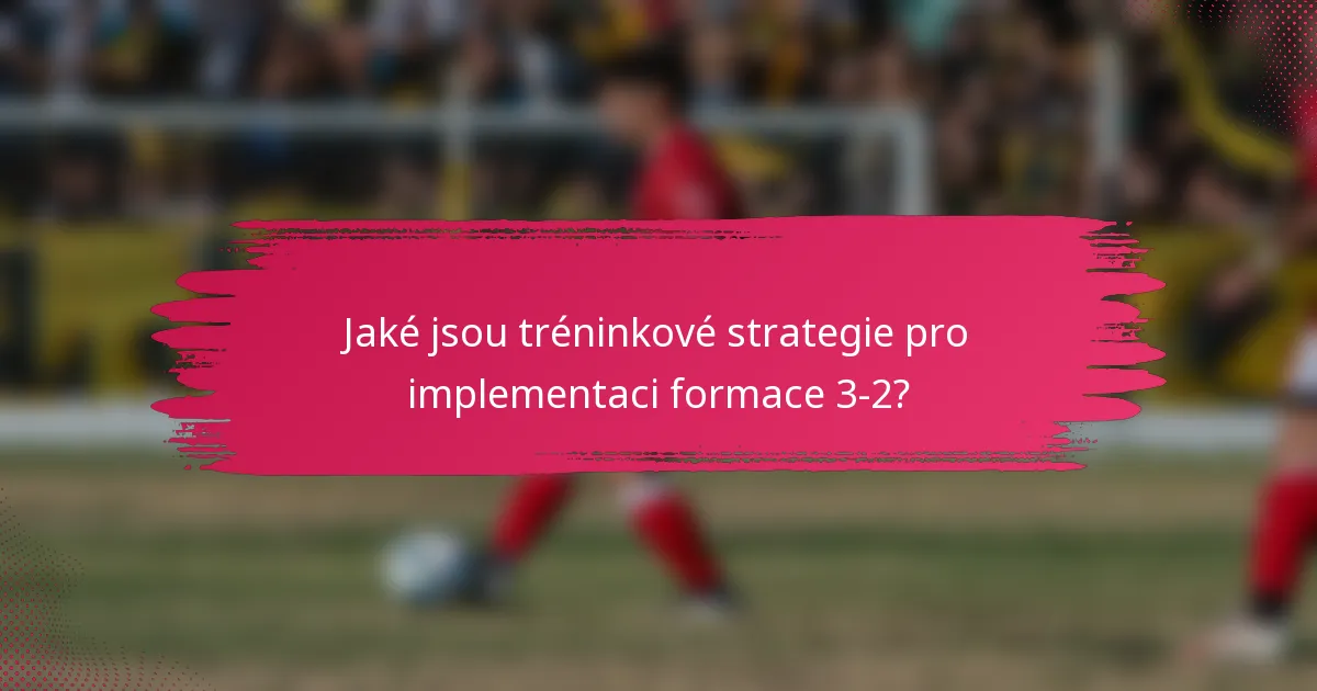 Jaké jsou tréninkové strategie pro implementaci formace 3-2?
